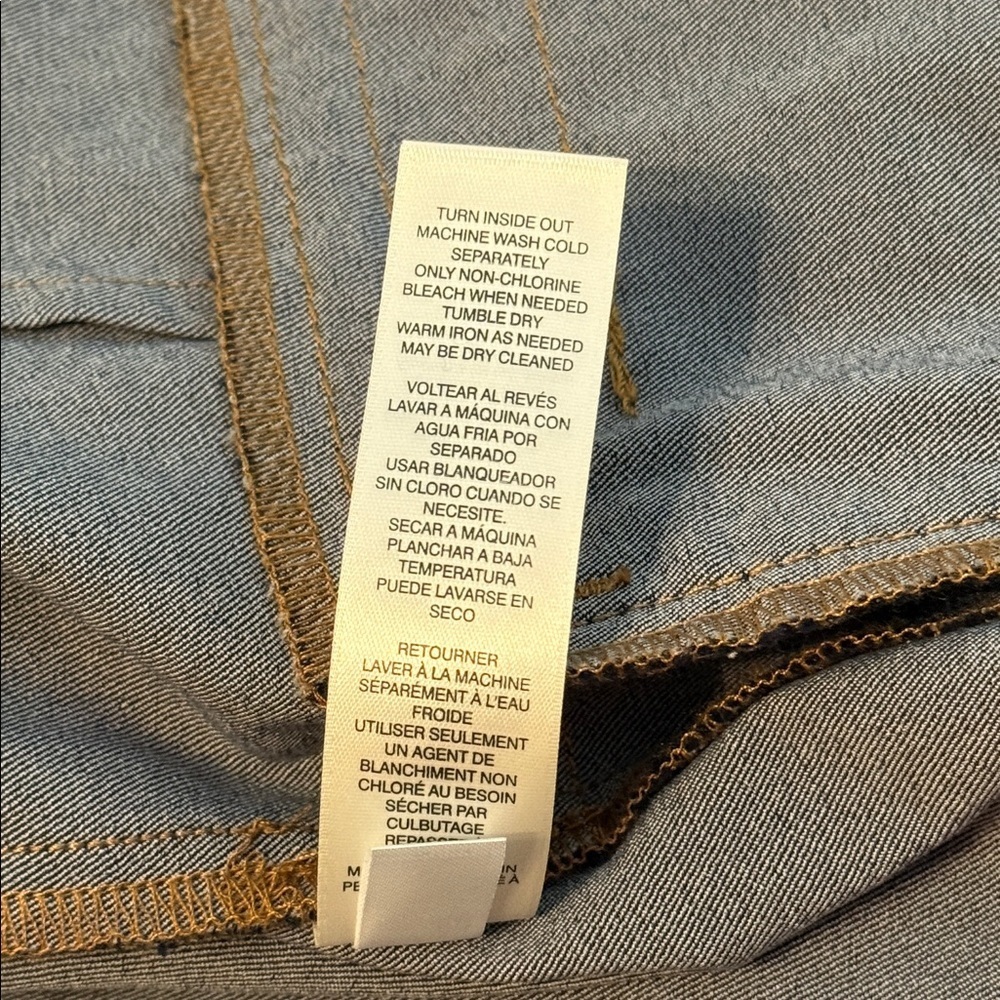 NWT Chico's Denim Blazer in Navy Cedar Rinse Long Sleeve Button Front Size Large - Picture 10 of 13
